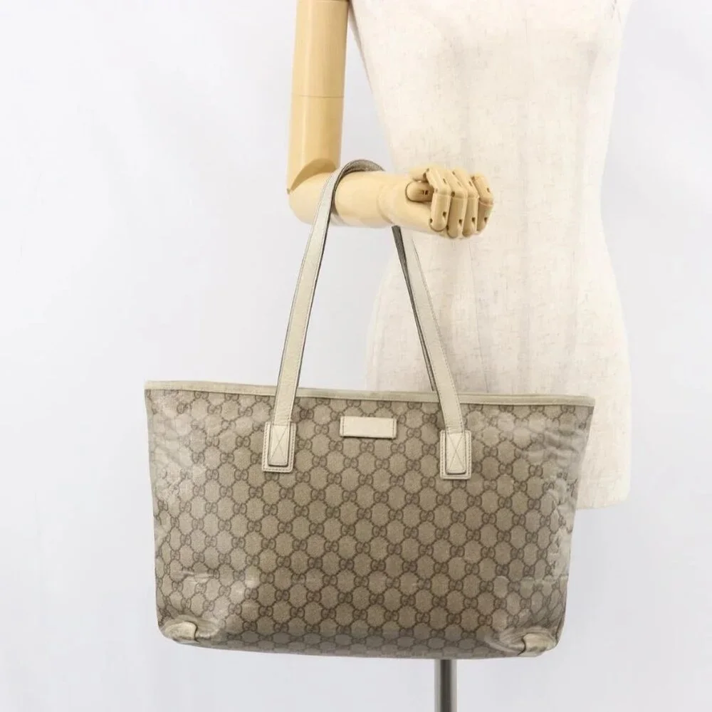 GUCCI GG Supreme Tote Bag PVC Beige 211137 Auth 156914 - Picture 16 of 16